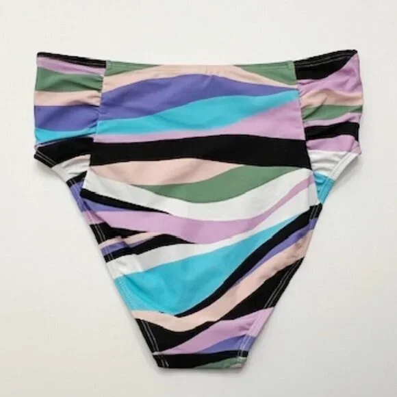 Tahari High-Waist Striped Bikini Swimsuit Bottom Size S NWT - Picture 2 of 6